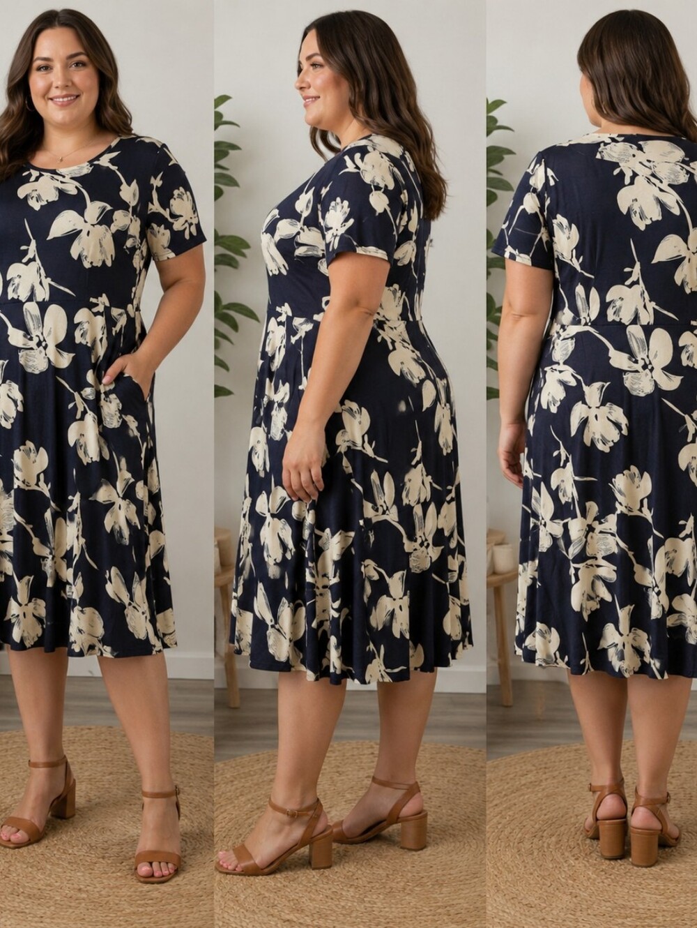 R&B Collection A Line Floral Dress